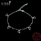 925 Silver Heart Pendant Anklet Foot Chain Bracelet for Women