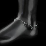 925 Silver Heart Pendant Anklet Foot Chain Bracelet for Women