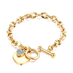 Heart Zircon Bracelet Titanium Steel Gift