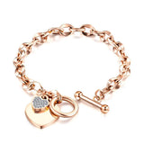 Heart Zircon Bracelet Titanium Steel Gift