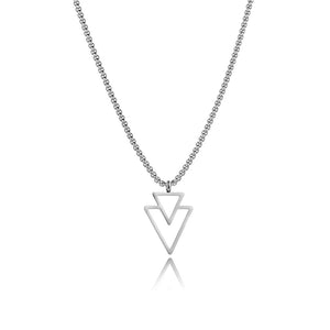 Hexagonal Star Cross Pendant Necklace Men Stainless Steel Box Chain Gift