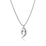 Hexagonal Star Cross Pendant Necklace Men Stainless Steel Box Chain Gift