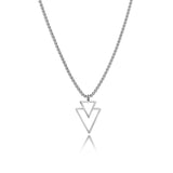 Hexagonal Star Cross Pendant Necklace Men Stainless Steel Box Chain Gift