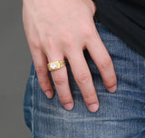 Stainless Steel Party Ring Rhinestone Men's Jewelry