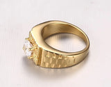 Stainless Steel Party Ring Rhinestone Men's Jewelry