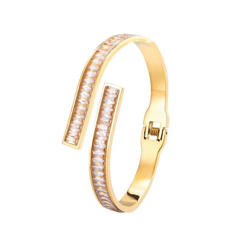 Crystal Spring Bracelet Love Gift Stainless Steel Jewelry