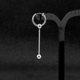 Hip Hop Stainless Steel Stud Earrings Bar Pendant Ear Clip Jewelry