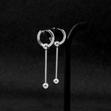 Hip Hop Stainless Steel Stud Earrings Bar Pendant Ear Clip Jewelry