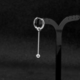 Hip Hop Stainless Steel Stud Earrings Bar Pendant Ear Clip Jewelry