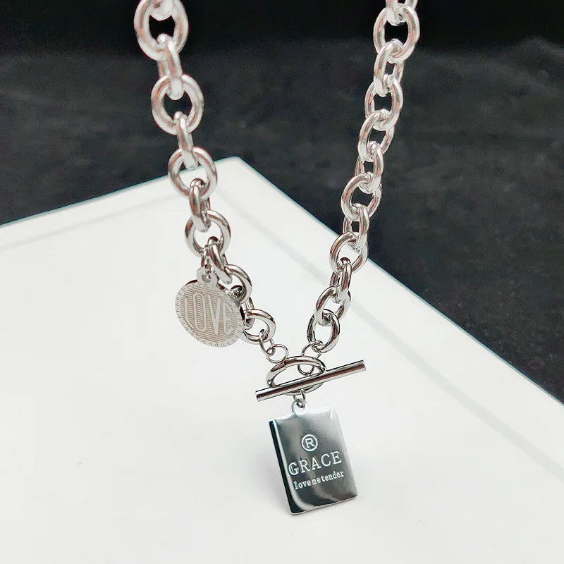 Hip Hop Titanium Steel Necklace Europe And United States Senior Sense Tide