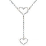 Hollow Heart Necklace Long Tassel Chain Evening Dress Accessory