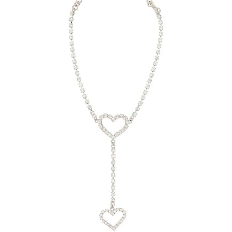 Hollow Heart Necklace Long Tassel Chain Evening Dress Accessory