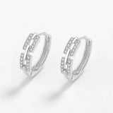 Hollow Out Rings For Women S925 Silver CZ Geometric Stackable Ring