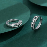 Hollow Out Rings For Women S925 Silver CZ Geometric Stackable Ring