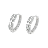 Hollow Out Rings For Women S925 Silver CZ Geometric Stackable Ring
