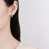 Hollow Out Rings For Women S925 Silver CZ Geometric Stackable Ring