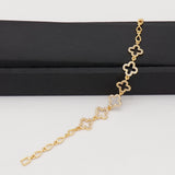 Crystal Flower Charms Bracelets Bangles Women Jewelry