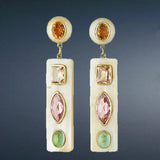 Indian Tribe Dangle Earrings Metal Resin Ethnic Long Drop Earring