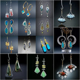 Indian Tribe Dangle Earrings Metal Resin Ethnic Long Drop Earring