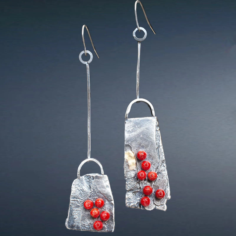 Indian Tribe Dangle Earrings Metal Resin Ethnic Long Drop Earring