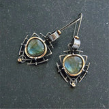 Indian Tribe Dangle Earrings Metal Resin Ethnic Long Drop Earring