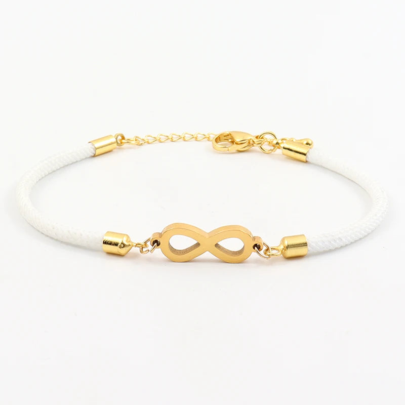 Infinite Symbol Heart Bracelet Women Adjustable Colorful Rope Bracelet