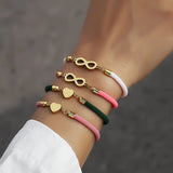Infinite Symbol Heart Bracelet Women Adjustable Colorful Rope Bracelet
