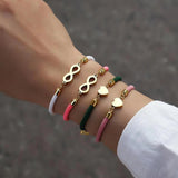 Infinite Symbol Heart Bracelet Women Adjustable Colorful Rope Bracelet