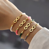 Infinite Symbol Heart Bracelet Women Adjustable Colorful Rope Bracelet