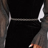 Wind Rhinestones Metal Waist Chain Dress Belt High Sparkle
