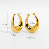 Irregular Geometry Stainless Steel Hoop Earrings For Women