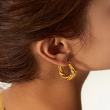 Irregular Geometry Stainless Steel Hoop Earrings For Women