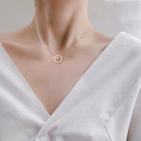 18K Rose Flash Diamond Zircon Pendant Necklace