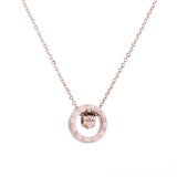 18K Rose Flash Diamond Zircon Pendant Necklace