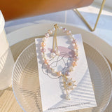 Zircon Flower Pendant Pearl Bracelet 14K Plated, Student Gift