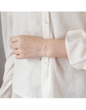 925 Silver Cat Bell Sweet Bracelet Charm Dangle Bangle Jewelry Gift