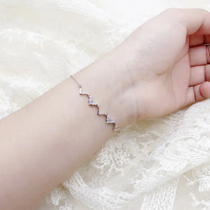 925 Sterling Silver Geometric V Bracelet Sweet Style