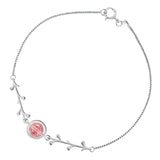 925 Silver Strawberry Crystal Branch Bracelet Sweet Style