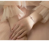 925 Silver Strawberry Crystal Branch Bracelet Sweet Style