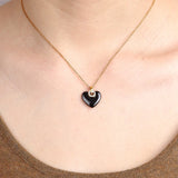 Heart Ceramic Crystal Pendant Necklace for Women