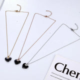 Heart Ceramic Crystal Pendant Necklace for Women