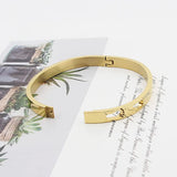 Love Crystal Bangle Stainless Steel Bracelet