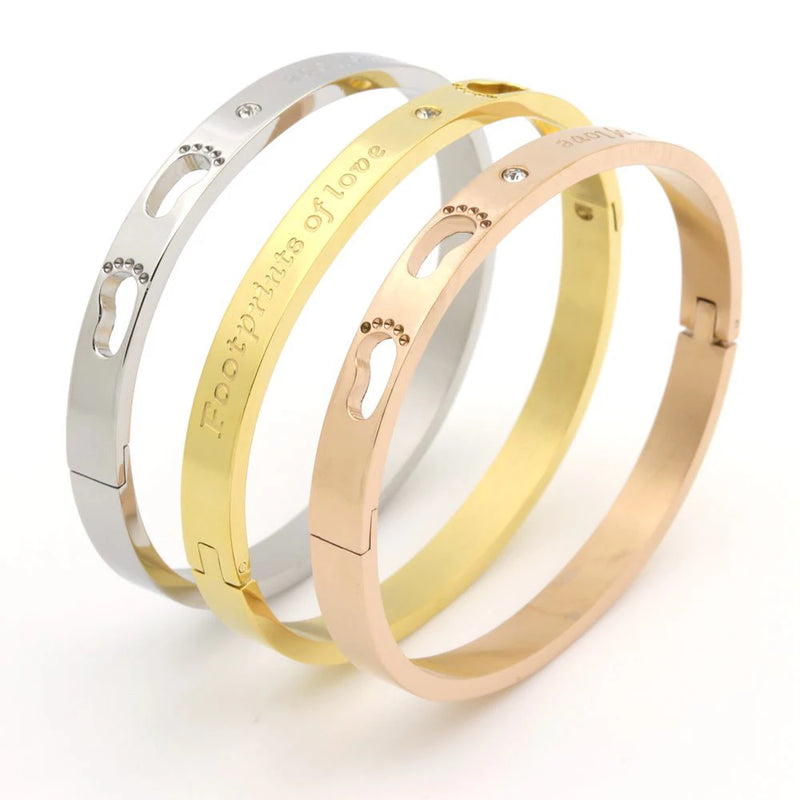 Love Crystal Bangle Stainless Steel Bracelet