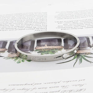 Love Crystal Bangle Stainless Steel Bracelet