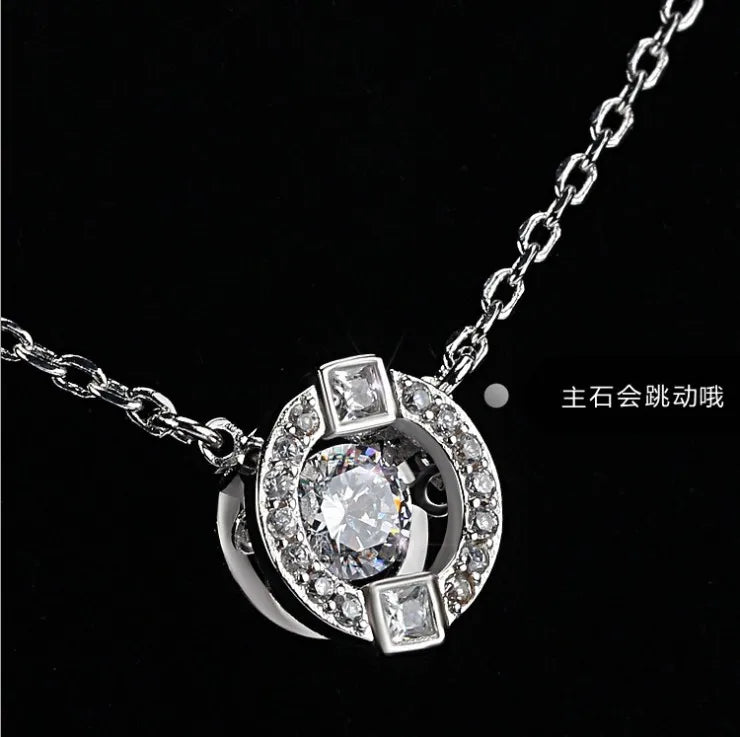 Austrian Crystal Smart Necklace Heart Pendant for Women Party
