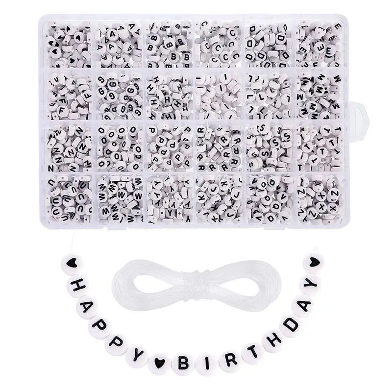Acrylic Alphabet Beads for Kid Bracelet Making 1850pcs