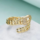 Zircon Double-layer Nail Ring for Women