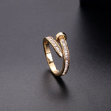 Zircon Double-layer Nail Ring for Women