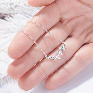 925 Sterling Silver Ginkgo Leaves Pendant Necklace