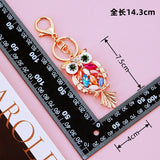 Owl Rhinestone Keychain Holder Couple Gift Pendant Car Keyrings Key Chains